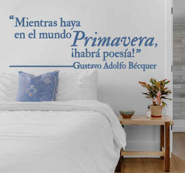 Vinilo pared cita célebre primavera Becquer  - TenVinilo