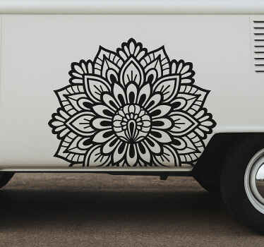 Campervan decal lotus style mandala - TenStickers