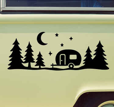 Campervan decal forest and night sky - TenStickers