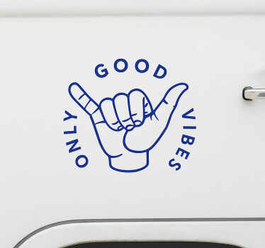 Campervan decal only good vibes - TenStickers