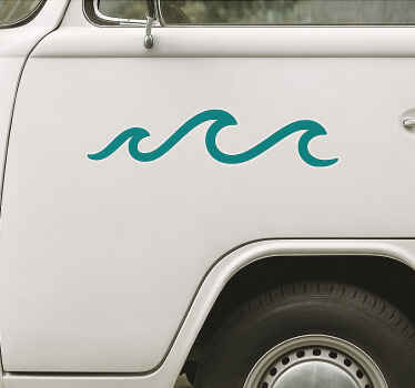Campervan decal minimalist sea wave design - TenStickers