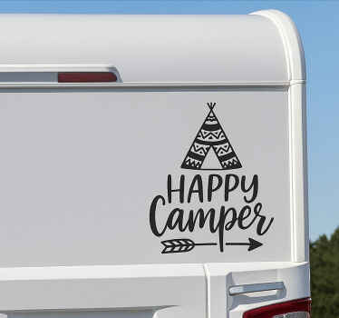 Campervan decal boho style teepee - TenStickers