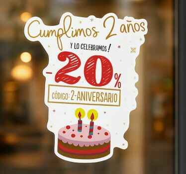 Vinilo oferta descuento por cumpleaños de la empresa - TenVinilo