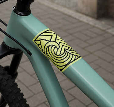 Vinilo bici tramo geométrico menta - TenVinilo