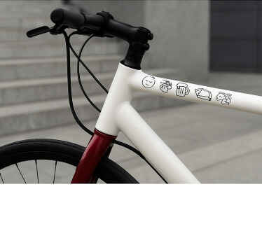 Vinilo bici colección de emojis pequeños - TenVinilo