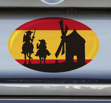 Vinilo coche bandera España molinos la Mancha - TenVinilo
