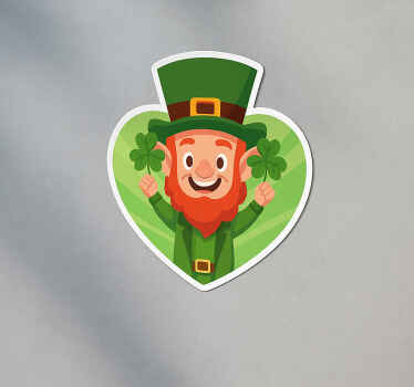 St patricks day sticker cute little leprechaun - TenStickers