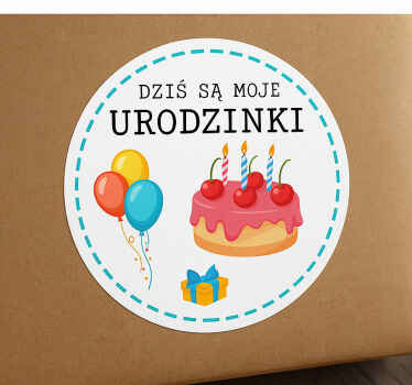 Naklejka urodzinowa z napisem "urodzinki" - TenStickers