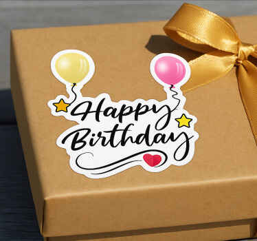 Naklejka urodzinowa balony z napisem "szczęśliwych urodzin" - TenStickers