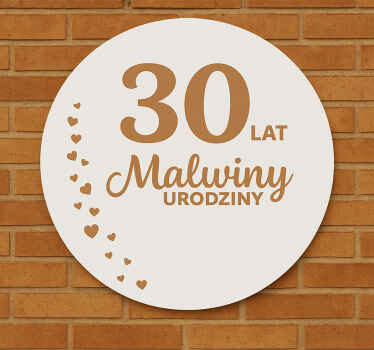Naklejka urodzinowa złote 30. urodziny - TenStickers