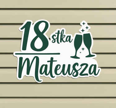 Naklejka urodzinowa eleganckie dekoracje na 18-tkę - TenStickers