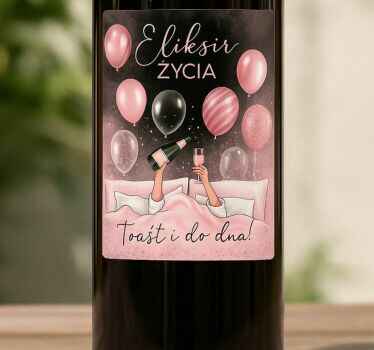 Naklejka na ścianę inne wydarzenia dekoracja różowej butelki - TenStickers