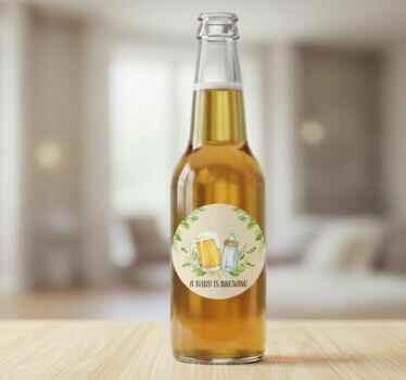 Sticker fenêtre étiquette bière baby shower - TenStickers