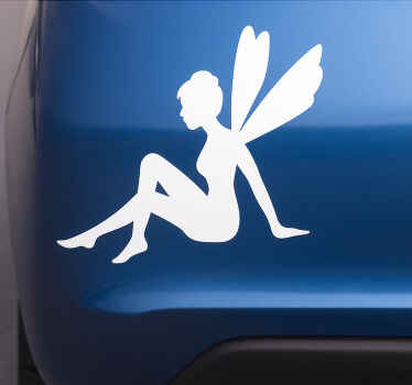 Autosticker zittende kleine fee - TenStickers