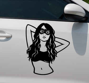 Autosticker mysterieuze masker meisje kunst - TenStickers