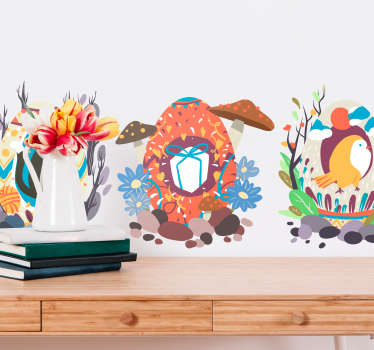 Colorful Egg Designs holiday sticker - TenStickers