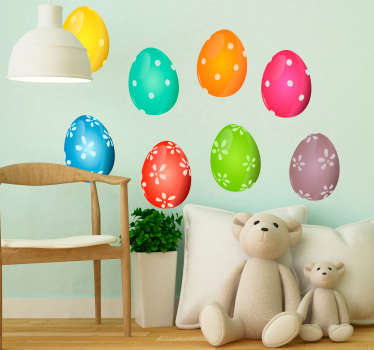 Easter eggs kit wall sticker - TenStickers