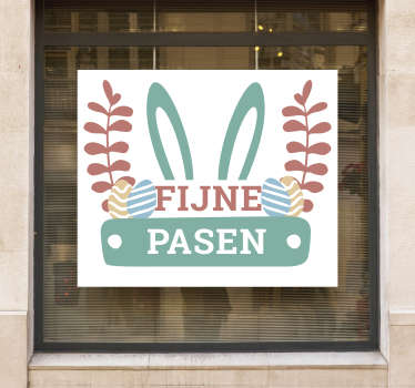 Raamstickers Fijne Pasen tekst - TenStickers