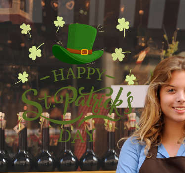 Happy St Patrick´s Day Window Sticker - TenStickers