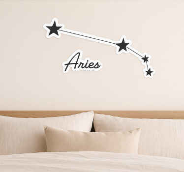 Adesivo da muro costellazione ariete nera - TenStickers