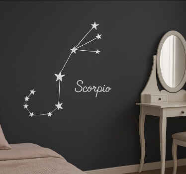 Adesivo da muro costellazione dello scorpione bianco - TenStickers