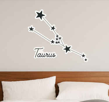 Adesivo da muro costellazione del toro nero - TenStickers
