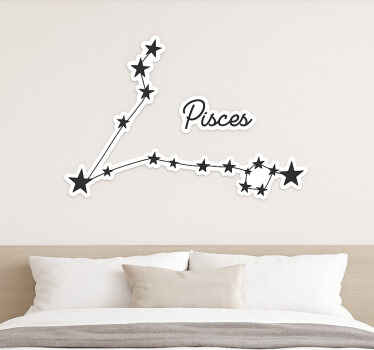 Adesivo da muro costellazione dei pesci nera - TenStickers