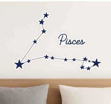 Adesivo da muro costellazione dei pesci blu scuro - TenStickers