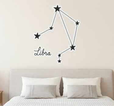 Adesivo da muro costellazione della bilancia nera - TenStickers