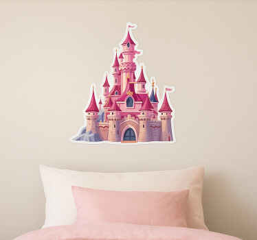 Adesivo per muro castello della principessa rosa - TenStickers