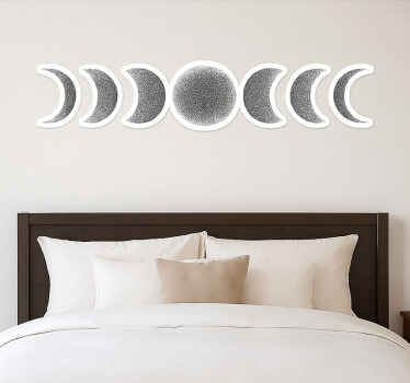 Adesivo per muro fasi lunari astratte nere - TenStickers