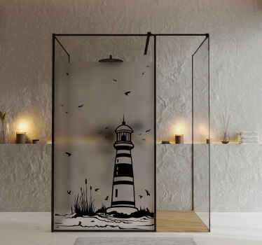 Fensteraufkleber küsten-leuchtturm-szene - TenStickers