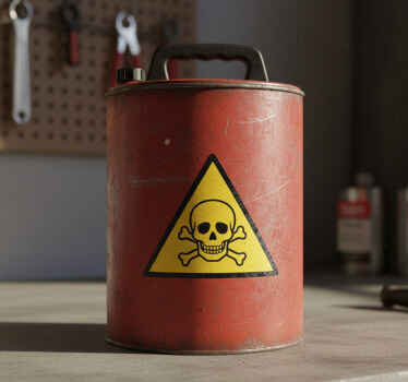 Adesivo murale rugby avviso pericolo teschio - TenStickers