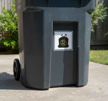 Adesivo murale rugby sacco per rifiuti riciclabili - TenStickers