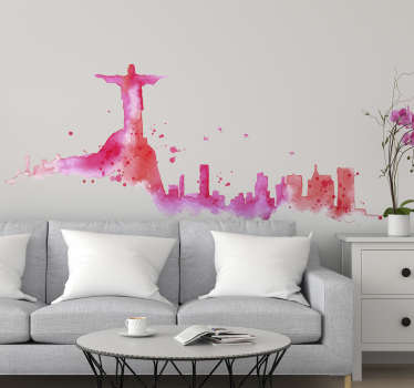 Vinil com silhuetas Rio de Janeiro skyline - TenStickers