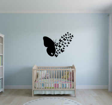 Sticker mural silhouette de nuée de papillons - TenStickers