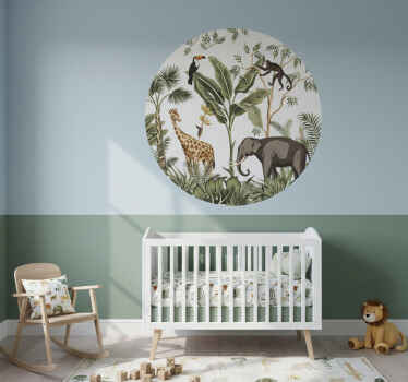 Muursticker safari wandcirkel - TenStickers