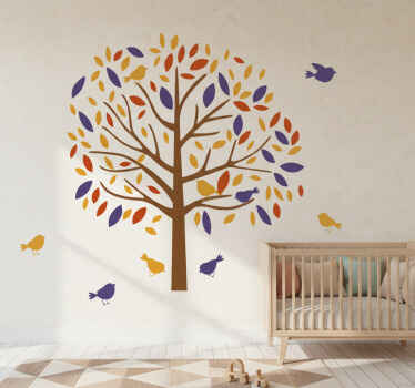Personalized colorful tree wall sticker - TenStickers