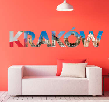 Naklejka napis na ścianę miasto Kraków - TenStickers