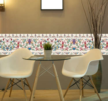 Naklejka na ścianę do kuchni szlaczki motyw ludowy - TenStickers