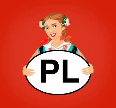 Naklejka na auto Dziewczyna z PL - TenStickers