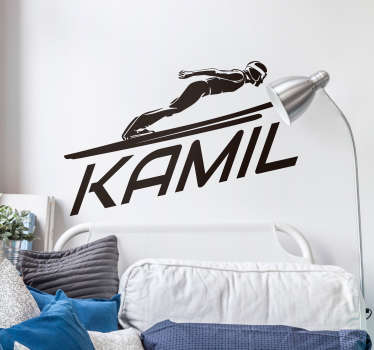 Cytat na ścianę Skoczek narciarski z imieniem - TenStickers