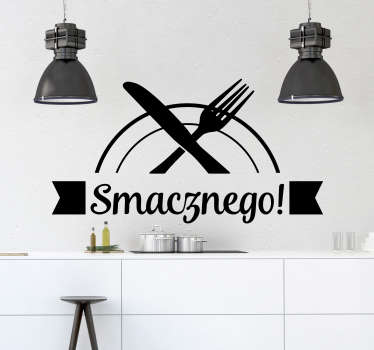 Naklejka na ścianę do kuchni Napis Smacznego - TenStickers