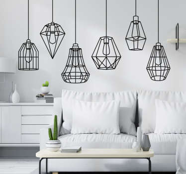 Sticker Objet Lampes Géométriques - TenStickers