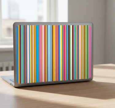Laptop sticker mit lebendigen vertikalen streifen - TenStickers