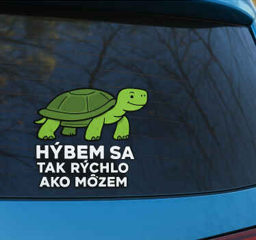 Nálepka na auto vtipná korytnačka - Tenstickers