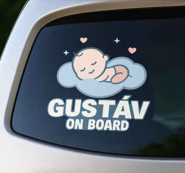 Nálepka na auto spiace dieťa na palube - Tenstickers
