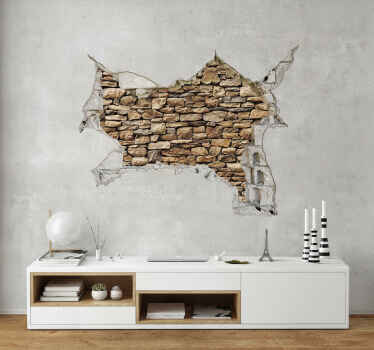 Shattered concrete brick wall wall decal - TenStickers
