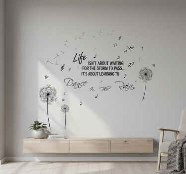 Motivational dancing in rain wall sticker - TenStickers