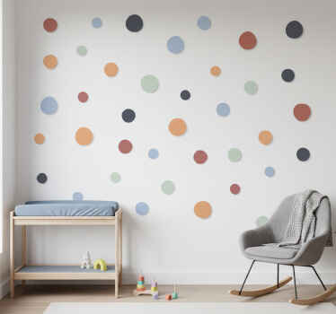 Nalepky na stenu zvierata s farebnými plávajúcimi bodkami - Tenstickers